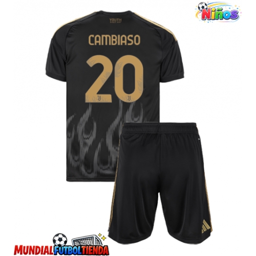 Camiseta Juventus Andrea Cambiaso #20 Tercera Equipación Replica 2026-27 para niños mangas cortas (+ Pantalones cortos)